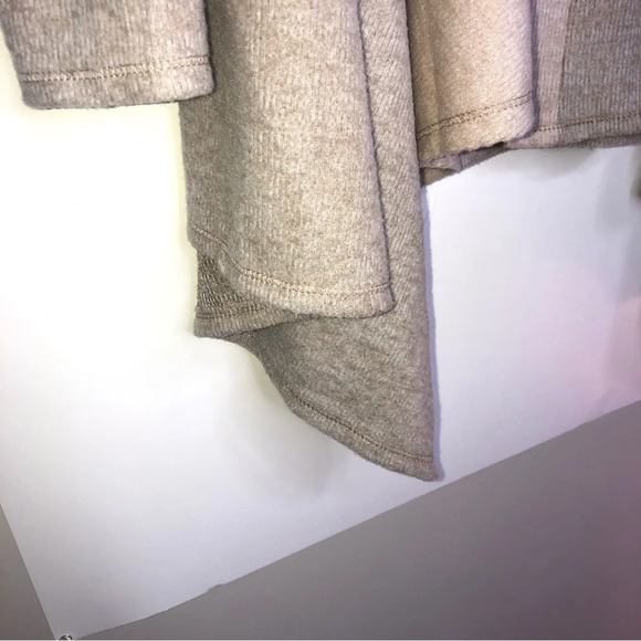 Ivy Open Front Cardigan Sweater XS Oatmeal Tan Beige Patchwork Soft Waterfall - Picture 6 of 11